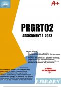 PRGRT02 Assignment 2 (DETAILED ANSWERS) 2023 (814938)