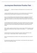 Journeyman Electrician Practice Test exam 2023 with 100&percnt; correct answers