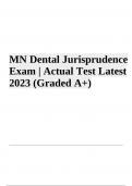 MN Dental Jurisprudence Exam Test | Latest 2023/2024 (100% VERIFIED)
