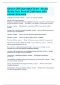 Illinois CPS Specialty Exam - Study Guide from Trainer Questions with correct Answers