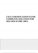 CSCS CERTIFICATION EXAM WITH COMPLETE SOLUTION LATEST 2023-2024 (100% VERIFIED)