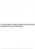 ATI MATERNAL NEW BORN OB EXAM 2023 QUESTIONS AND ANSWERS&period;