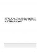 REGIS NU 650 FINAL EXAM QUESTIONS AND ANSWERS 2023-2024 | 100% VERIFIED