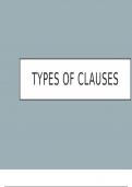 Types of Clauses Memo