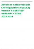 Advanced Cardiovascular  Life SupportExam &lbrace;ACLS&rcub;  Version A-VERIFIED VERSION A EXAM  2023&sol;2024