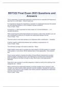 BST322 Final Exam 2023 Questions and Answers