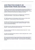 ACE PRACTICE EXAM &num;1 &lpar;50 QUESTIONS FROM 2020 EXAM&rpar;&vert;UPDATED&VERIFIED&vert;100&percnt; SOLVED&vert;GUARANTEED SUCCESS