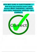 HESI MED SURG 55 QUESTIONSRN V1&sol;  med surg hesi practice exam Latest  Version &lpar;MOST ANSWERS&rpar; &lpar; NEWEST  &comma;2023-2024&rpar; &lpar;ANSWERS VERIFIED 100&percnt;  CORRECT&rpar;