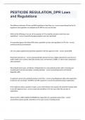 Pesticide Regulations exam 2023 with 100&percnt; correct answers