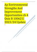 Ap Environmental Strengths And Improvement Opportunities ch 4 Quiz B 100621| 2023/24 Update