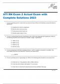 ATI RN Exam 2 Actual Exam with Complete Solutions 2023