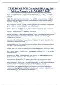 TEST BANK FOR Campbell Biology 9th  Edition Glossary A&plus;GRADED 2023&period;