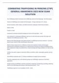COMBATING TRAFFICKING IN PERSONS &lpar;CTIP&rpar; GENERAL AWARENESS 2023 NEW EXAM SOLUTION