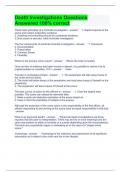 Death Investigations Questions Answered 100&percnt; correct