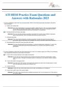 ATI HESI Practice Exam Questions and Answers with Rationales 2023