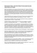 Real Estate Practice Exam - Michigan Rules and Regulations