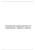 TEST BANK FOR HUMAN ANATOMY 7TH 9780321687944 – FREDERIC H. MARTINI
