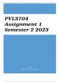 PVL3704  ASSIGNMENT  1  ANSWERS [SEMESTER 2:2023] 95% PASS RATE 