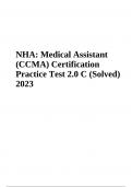 NHA: Medical Assistant (CCMA) Certification Practice Exam | Latest 2023/2024 (100% VERIFIED)