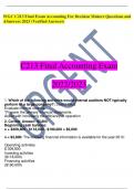 WGC C213 Final Exam Accounting For Decision Makers Questions and ASnswers 2023 &lpar;Verified Answers&rpar;
