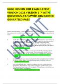 NGN) HESI RN EXIT EXAM LATEST VERSION 2023 VERSION 1-7 WITH QUESTIONS &ANSWERS HIGHLIHTED GUARATEED PASS