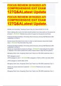 FOCUS REVIEW 2019/2023 ATI COMPREHENSIVE EXIT EXAM 127Q&ALatest Update