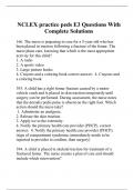 NCLEX practice peds E3 Questions With Complete Solutions