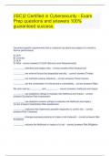 &lpar;ISC&rpar;2 Certified in Cybersecurity - Exam Prep questions and answers 100&percnt; guaranteed success&period;