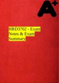HRD3702 - Exam Notes & Exam Summary