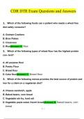 CDR DTR Exam questions and answers latest 2023 - 2024 &lbrack;100&percnt; correct answers&rsqb;