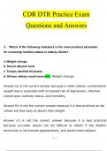 CDR DTR Practice questions and answers latest 2023 - 2024 [100% correct answers]