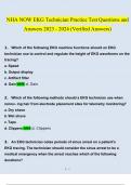 NHA NOW EKG Technician Practice Test Questions and Answers 2023 - 2024 &lpar;Verified Answers&rpar;