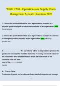 WGU C720 Operations and Supply Chain Management Module Questions  2023 - 2024 (Verified Answers