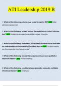 ATI Leadership Proctored 2019 Form B Exam Questions and Answers &lpar;Verified Answers&rpar;