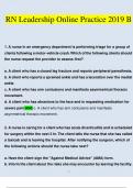 ATI RN Leadership Proctored Online Practice 2025&sol;2026 B Questions and Answers &lpar;Verified Answers&rpar;