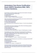 Ambulatory Care Nurse Certification Exam &lpar;ANCC&rpar; Questions With 100&percnt; Correct Solutions&period;