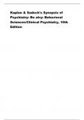 Kaplan & Sadock's Synopsis of Psychiatry: Be atry: Behavioral Sciences/Clinical Psychiatry, 10th Edition