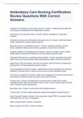 Ambulatory Care Nursing Certification Review Questions With Correct Answers&period;
