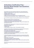 Ambulatory Certification Prep - Nursing World Sample Test Questions And Answers&period;