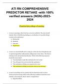  ATI RN COMPREHENSIVE PREDICTOR RETAKE -with 100% verified answers (NGN)-2023-2024