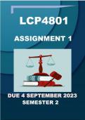LCP4801 Assignment 1  Semester 2 2023 (738987) - DUE 4 September 2023