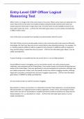 Entry-Level CBP Officer Logical Reasoning Test &vert; 109 Questions and Answers&lpar;A&plus; Solution guide&rpar;