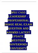 WGU C493  LEADERSHIP &sol; PROFESSIONAL  IMAGE REAL EXAM  QUESTION AND  ANSWRS LATEST  UPDATE&period; WESTERN  GOVERNORS  UNIVERSITY