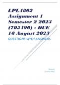 LPL4802 Assignment 1 Semester 2 2023 (705490) - DUE 18 August 2023