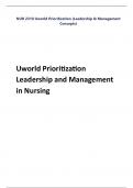 NUR 2310 Uworld Prioritization Uworld Prioritization (Leadership & Management Concepts)