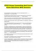 CPCE Group Counseling And Career Exam Questions With Answers