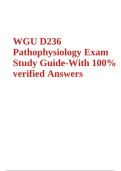 WGU D236 Pathophysiology: OA Exam Questions and Answers | Latest Update Graded A+ (2023/2024)