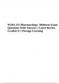 NURS 251 Pharmacology&colon; Midterm Exam Questions With Answers &vert; Latest Graded A&plus;