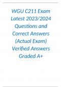 WGU C211 Exam Latest 2023/2024 Questions and Correct Answers (Actual Exam) Verified Answers Graded A+