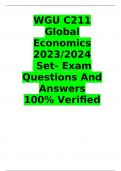 WGU C211 Global Economics 2023/2024  Set- Exam Questions And Answers 100% Verified